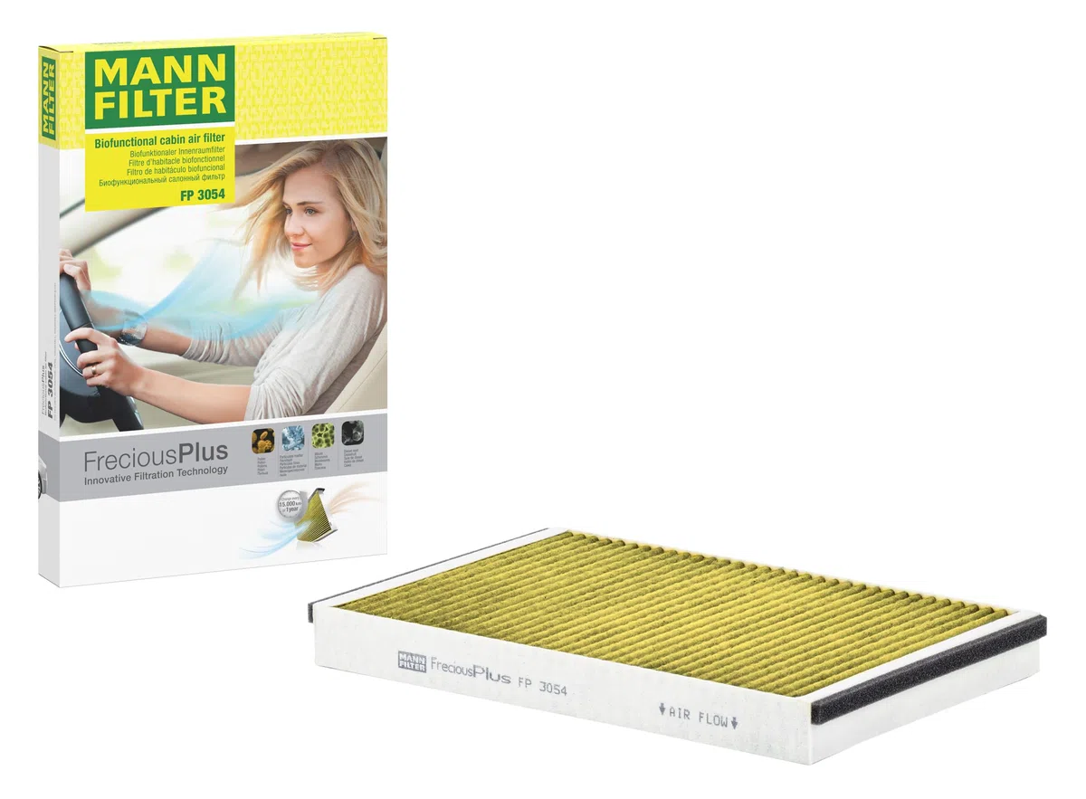 MANN-FILTER FP 3054 Filtro de aire de cabina - FreciousPlus Filtro de Polen Biofuncional - para Automóviles + Vehículos de transporte