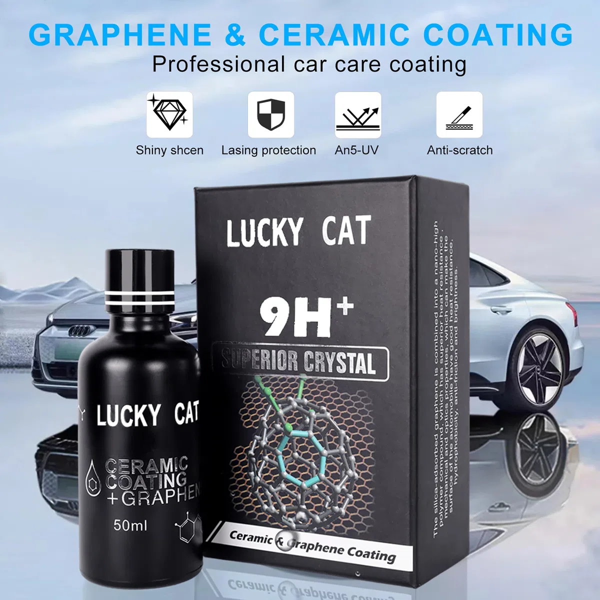 2022 9H Nano Ceramic Coating,Revestimiento Ceramico Coche, Super Hidrofóbico Pulido Car Coating, Anti Arañazos Coche Protección de Pintura