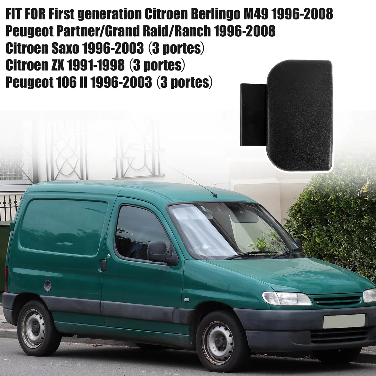 Manija de la Puerta Lateral Exterior Compatible con Citroen Berlingo Primera Generación M49 1996-2008 Saxo 1996-2003 ZX 1991-1998 Manija del Automóvil Compatible con Peugeot Partner 1996-2008 106 9101