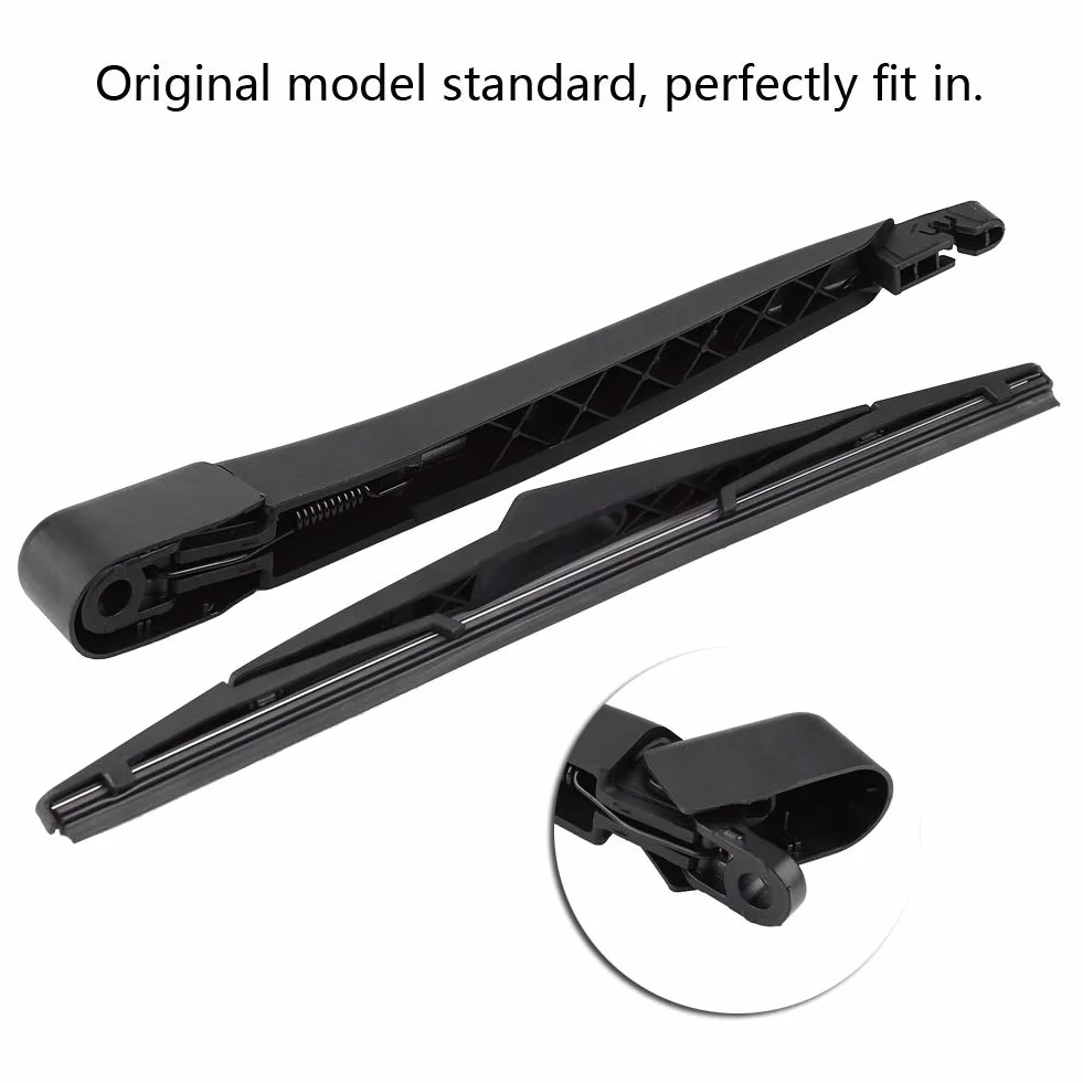 KSTE Juego de Limpiaparabrisas Y Brazo Trasero del Automóvil, Caucho Silencioso Parabrisas Trasero Ventana del Coche de Limpiaparabrisas con Cuchilla para Fo-ord Fiesta MK6 MK7 ST150 02-08