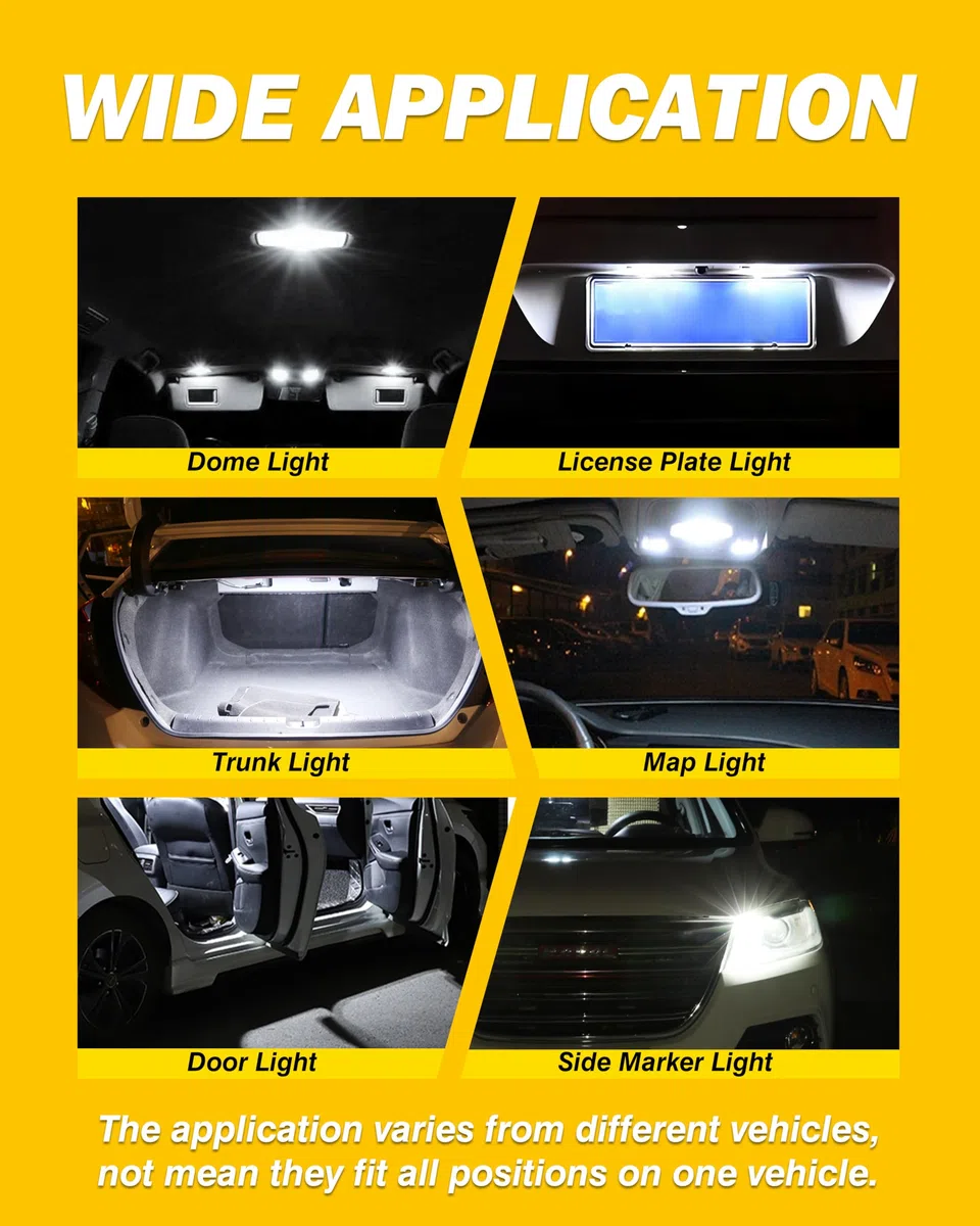 41mm 42mm Festoon C5W LED Bombillas 6500K Blanco 12V 24V 578 Luces LED Interior para Coche 4014 24SMD Canbus Sin Errores Luz Mapa Matrícula Maletero Guantera Puertas, 4 Piezas
