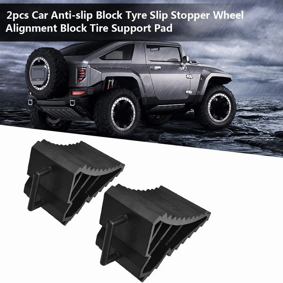 Juego de 2 Calzos Antideslizantes de Plástico ABS 15.5x9x10cm – Cuñas de Alineación para Ruedas de Coche, Caravana, Autocaravana y Camión