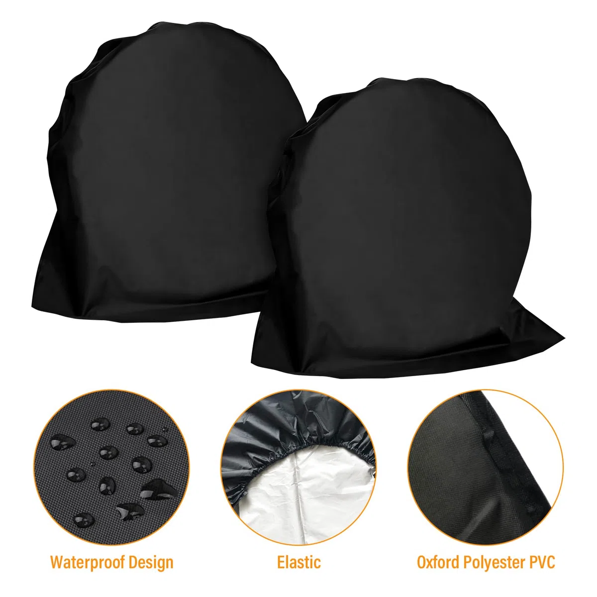 2 Piezas Fundas Protectoras, Funda de Rueda, Cubiertas para Ruedas de Caravana, Se Adapta a Neumáticos de 27-29 Pulgadas, Caravana, Autocaravana, Coche, Negro
