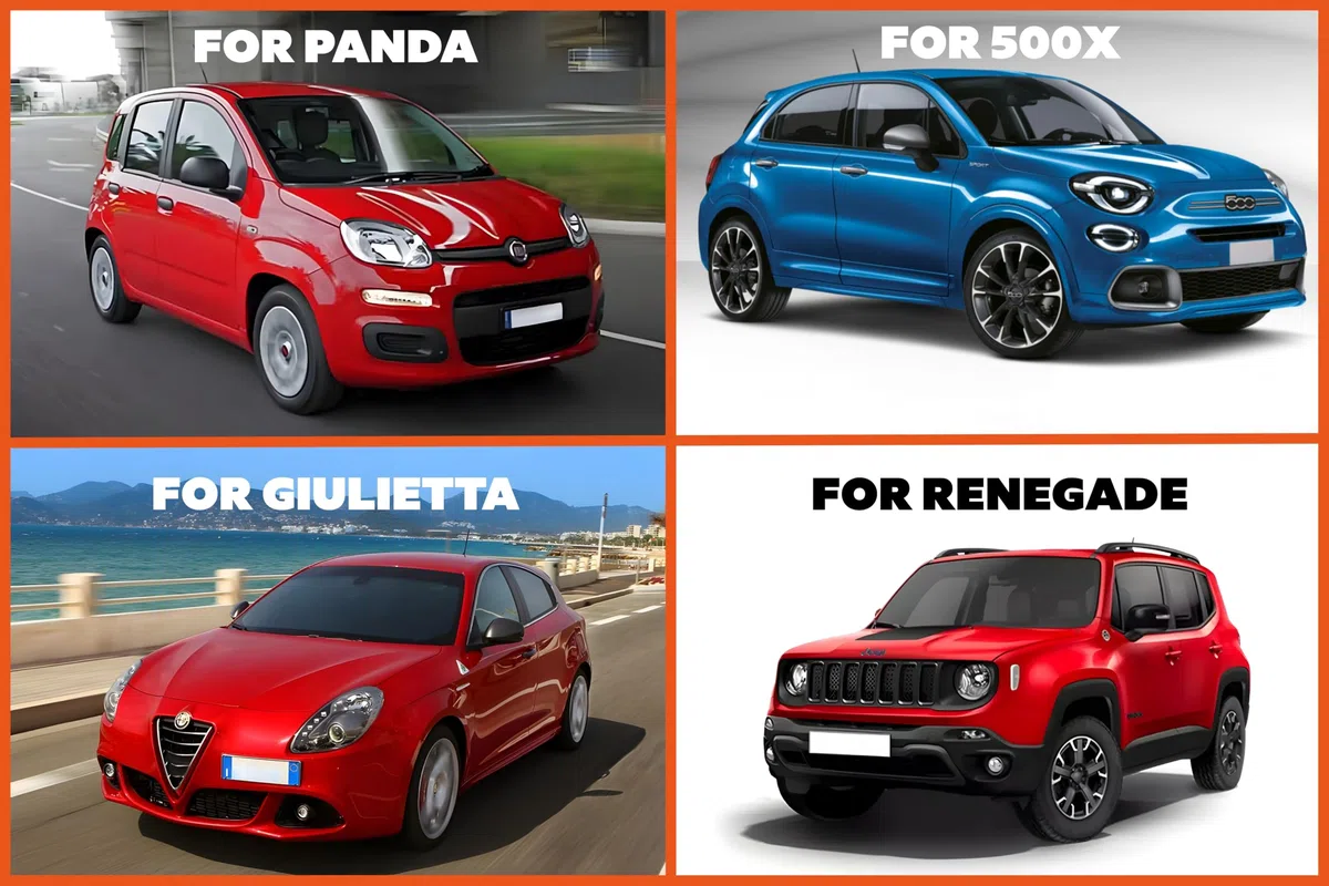 Par de ganchos para estante derecho e izquierdo para maletero compatible con Fiat 500X 2014 – 2024 | Adecuado para Fiat Panda 2012 – 2023, para Alfa Romeo Giulietta 2010 – 2020, compatible con