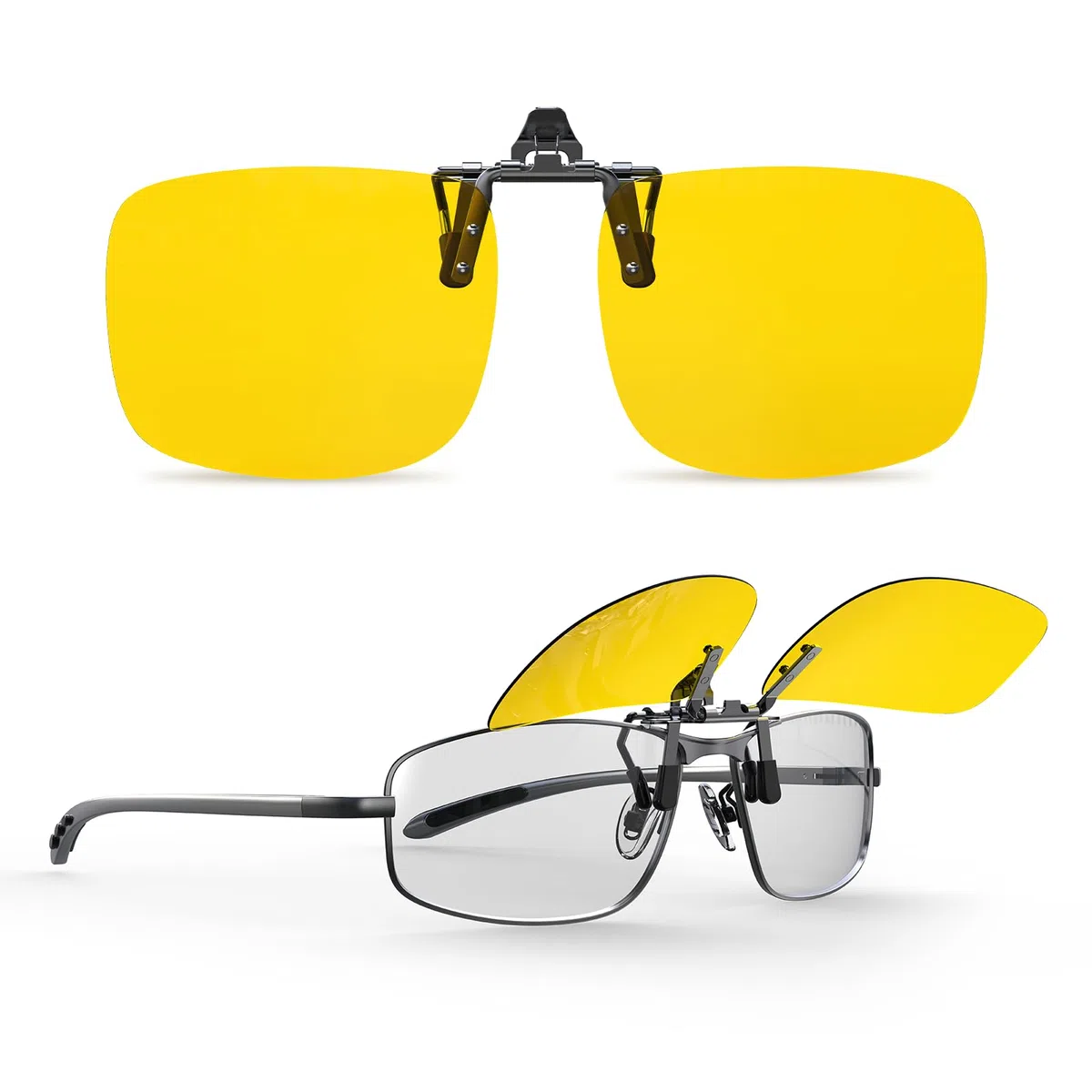 Goiteia Polarizado Clip en Gafas de Conducción Nocturna Antideslumbramiento para Hombres Mujeres Flip up,Minimiza eficazmente el deslumbramiento de los faros