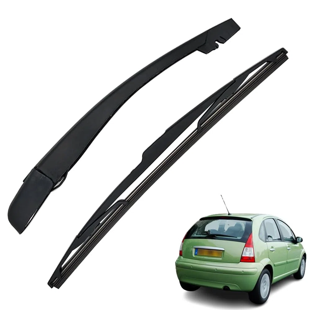 Brazo Limpiaparabrisas Trasero y Escobillas Limpiaparabrisas, Juego de Cuchillas del Brazo del Limpiaparabrisas Trasero Compatible con C3 2002-2017, Compatible con 307 SW 2002-2017