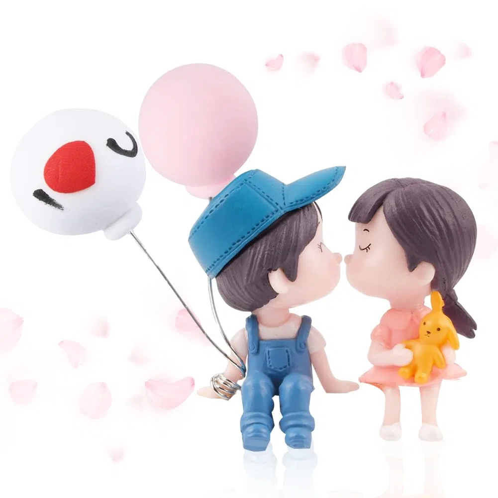 Decoración de Coche,Bonito Adorno de Coche para Pareja,Figura de Muñeca de Globo de Coche,Adornos Lindos para Parejas de Besos,Estatua de Pareja para Coche,Hogar