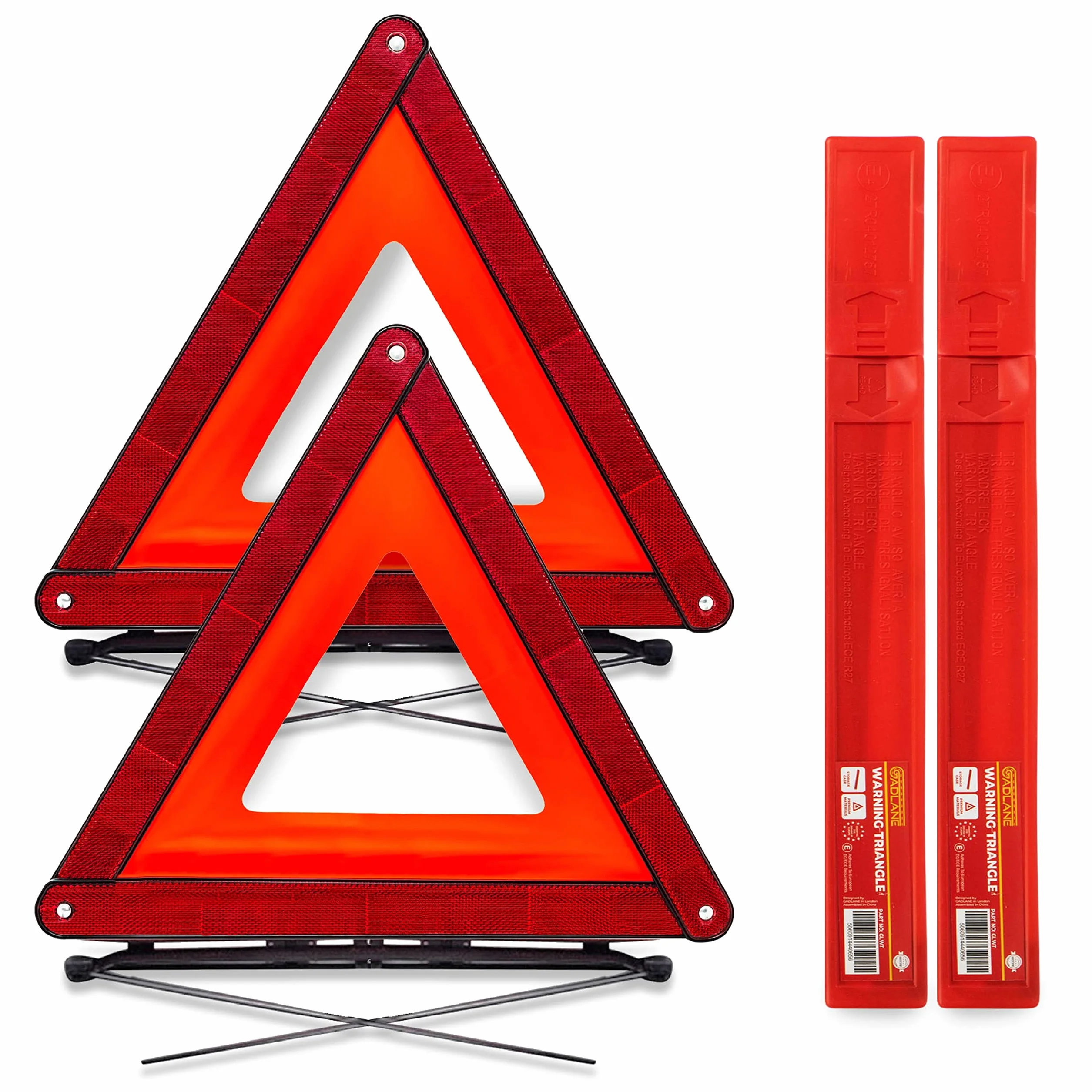 GADLANE Triangulos Coche Homologados ECE Reflexiva Plegable Advertencia De Carretera Paquete De 2
