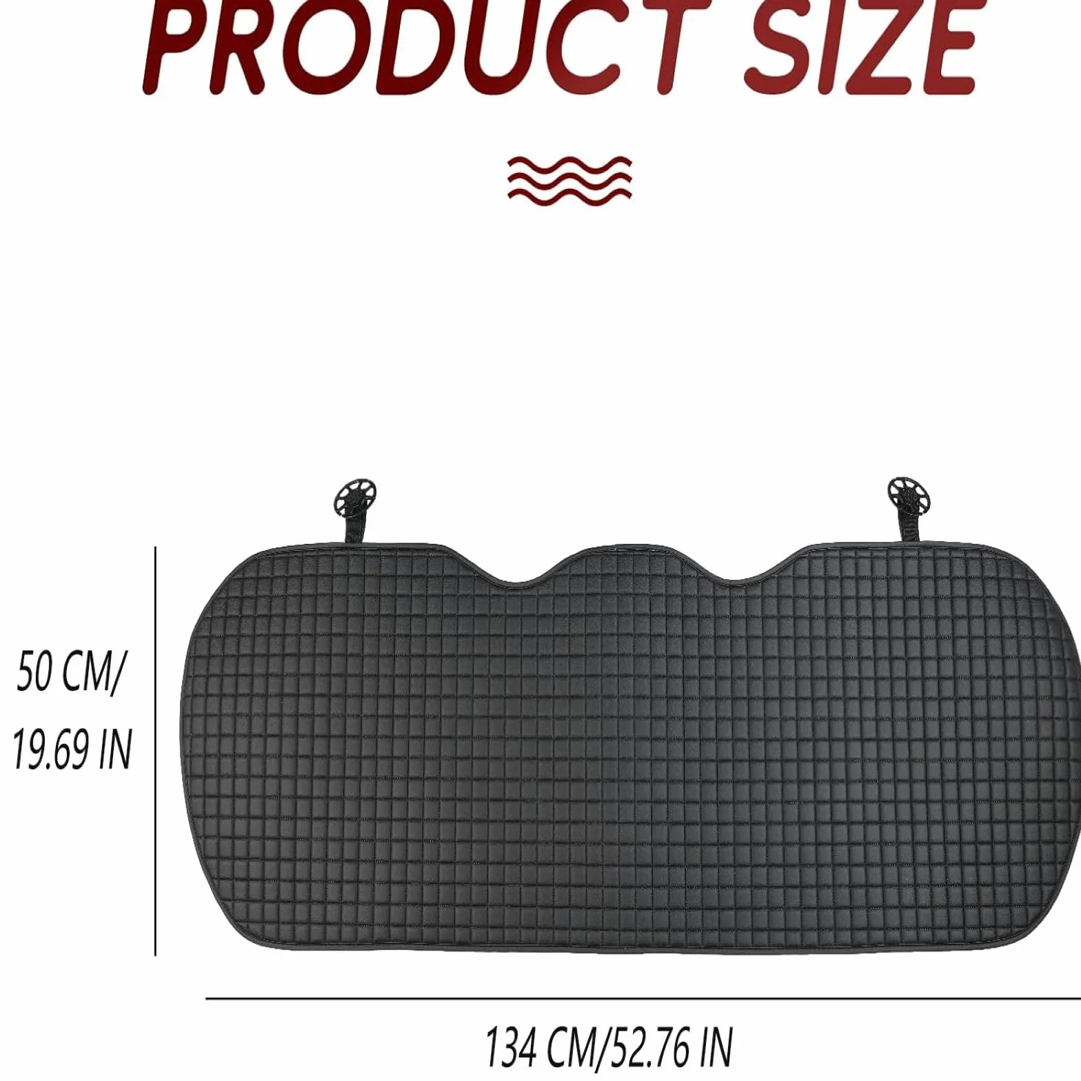 Cojín Asiento Coche Funda,1 PCS PU Cuero Impermeable Coche Funda Protector Para Asiento Trasero, Negro Protector Asiento Coche, Para Coche Oficina Hogar (134x50cm）