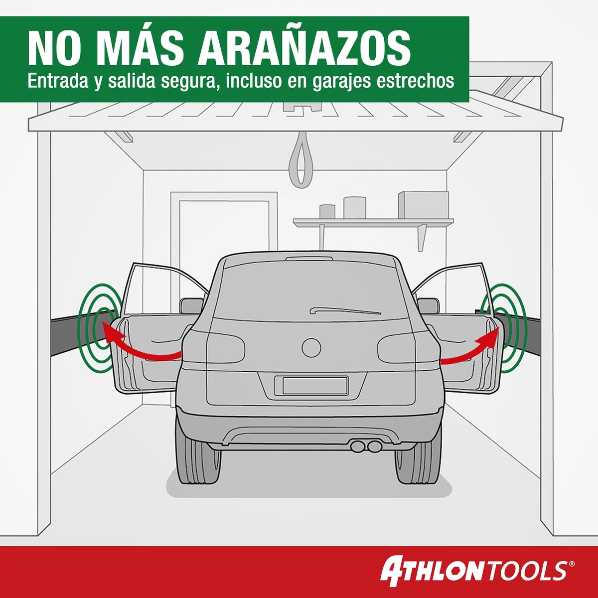 ATHLON TOOLS 4x MaxProtect Protectores de pared autoadhesivos para garaje, protección contra impactos (40 x 20 x 2cm, cada uno)