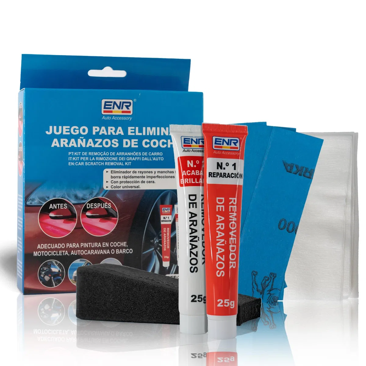 Reparador de arañazos,Pulimento Coche Arañazos,Aporta Brillo y Protección,Restos de Pintura y Manchas Persistentes,Fácil Aplicación,50g