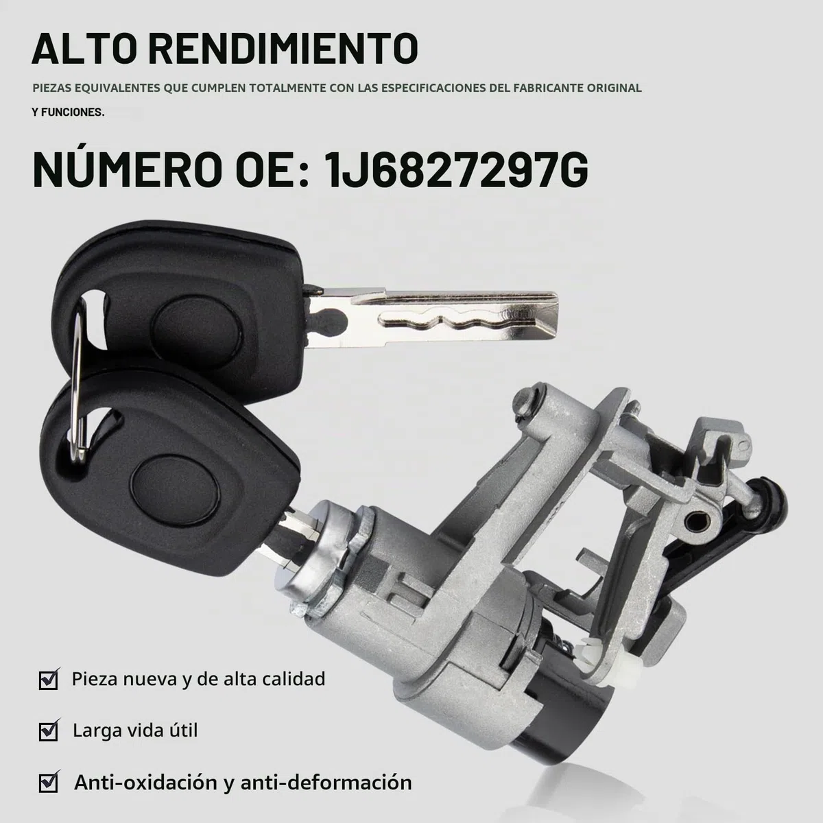 Cilindro de Cerradura del Portón Trasero para Golf 3/4, Caddy, Polo, Lupo, Seat Arosa 1J6827297G, Cilindro de Cerradura, Cerradura del Maletero 1J6827297C, 1J6827297D