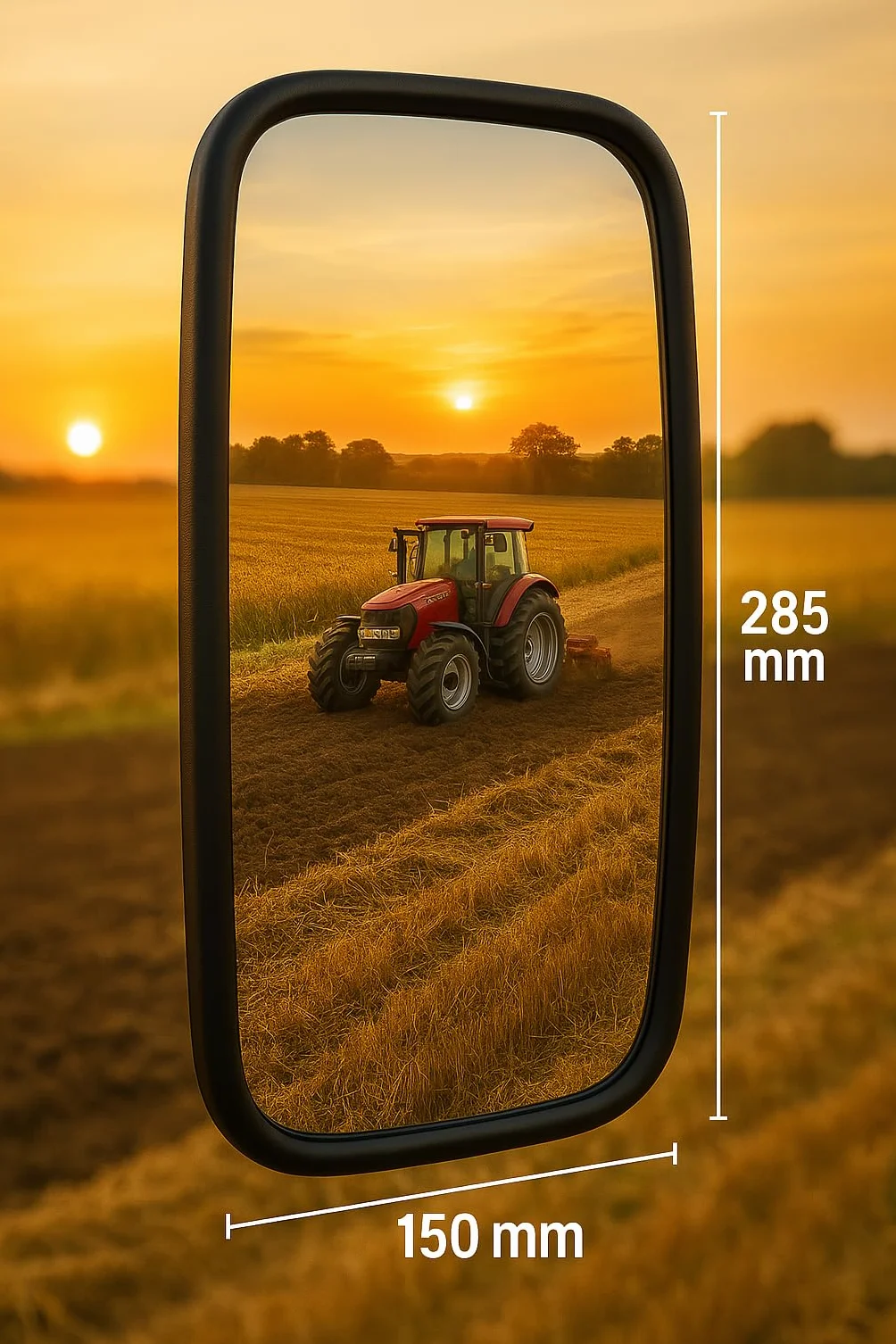 Espejo retrovisor exterior para tractor excavadora 285 x 150 mm