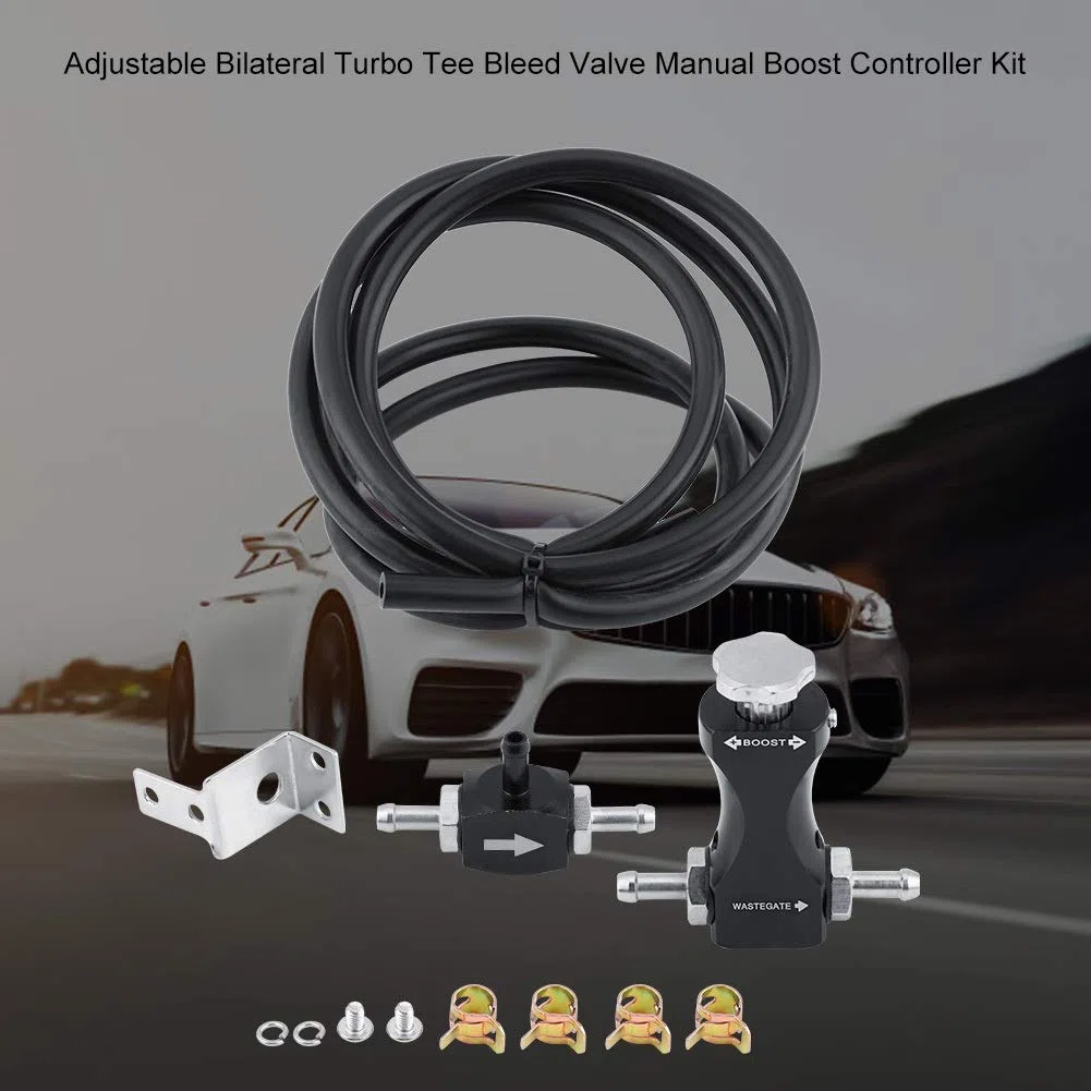 KSTE Ajustable Bilateral Turbo T Válvula de Purga, Manual Boost Controller Kit, Válvula de Control Manual Regulador Universal para el Coche Turbolader Accesorios