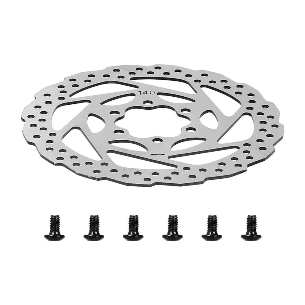 Disco de freno para Kukirin G2 Master G3 G4 (140 mm, 6 orificios), acero inoxidable