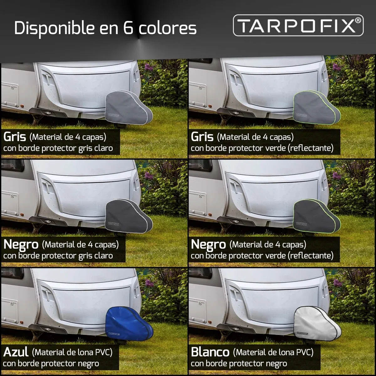 Tarpofix® Funda Caravana para Gancho de Remolque con Doble Cierre Clic - Funda para Caravana Universal para Gancho de Remolque - Funda de Caravana para Enganche de Remolque