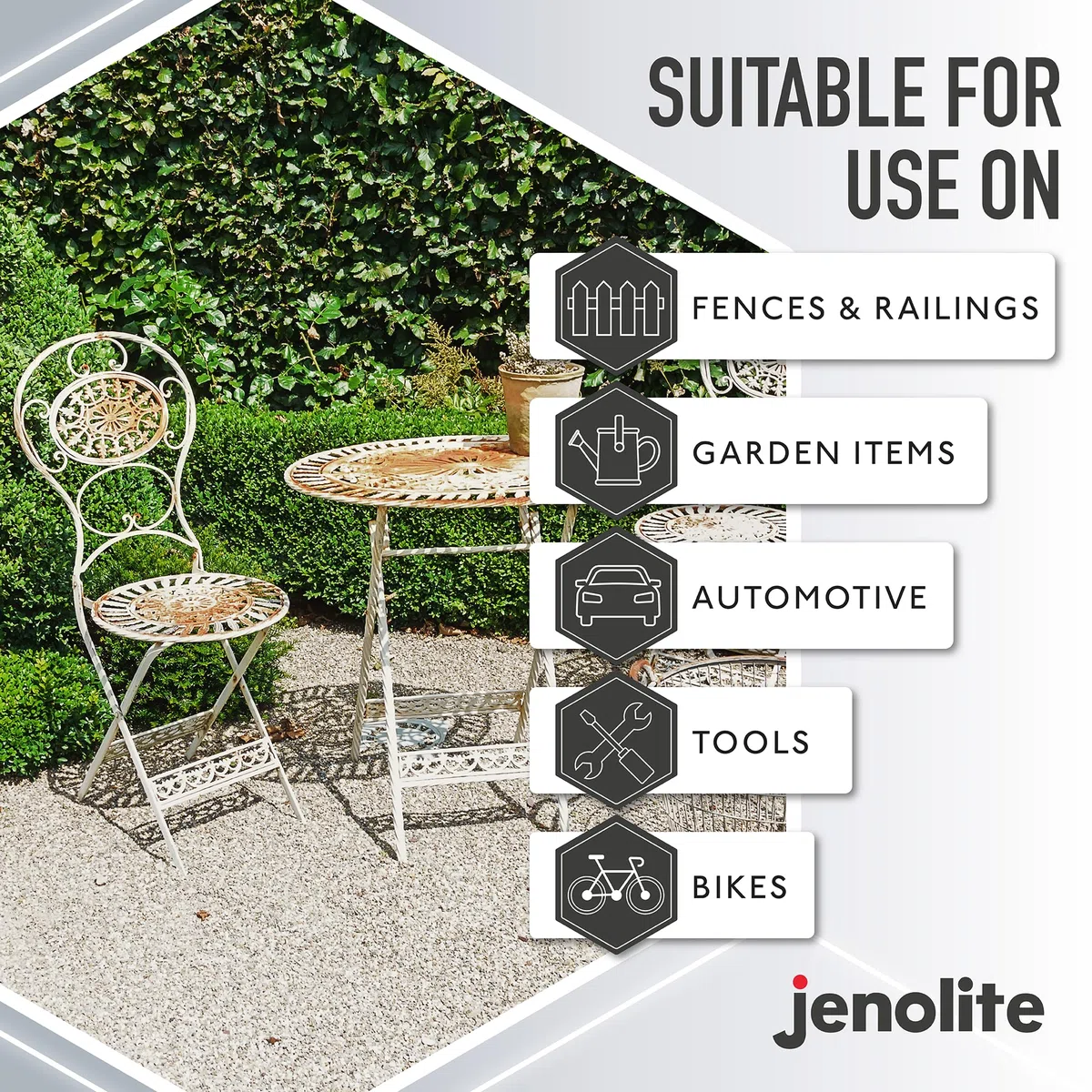 JENOLITE Removedor de Óxido Líquido Espeso | 150 ml | Fórmula Antigoteo | Actúa Rápido | Elimina Óxido Hasta el Metal Limpio | Ideal Para Superficies Verticales y Metales