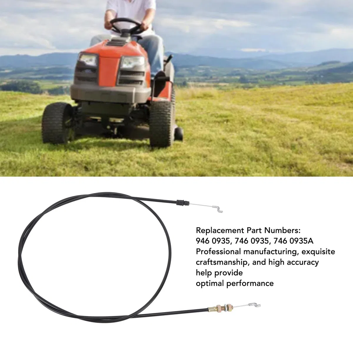 SIXRUN Cable de de Transmisión de Tractor de Césped, Pieza de Repuesto de Alta Precisión para Yardmen para Cortar Césped