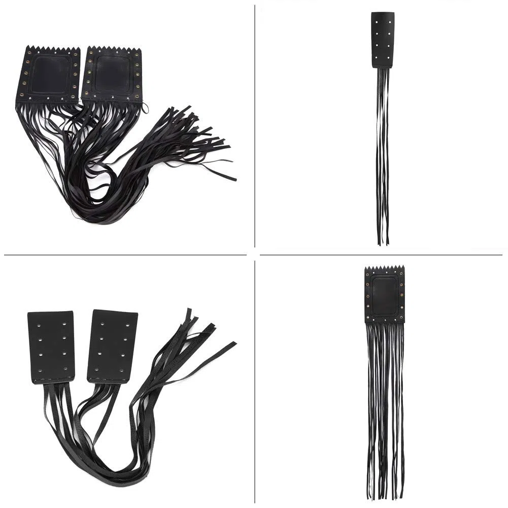 Fydun Universal 2 Piezas Cubierta de Agarre con Flecos Y Borlas para Manillar de Motocicleta Cuero Sintético Cubierta de Palanca
