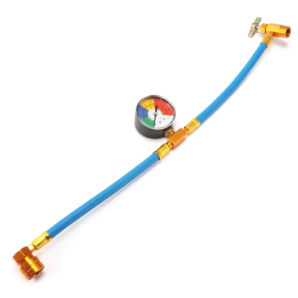 Aire Acondicionado Carga de Refrigerante Manguera de Medición Kit de Recarga Manguera de Recarga con Manómetro para Coche Aire Acondicionado de Ca R134a