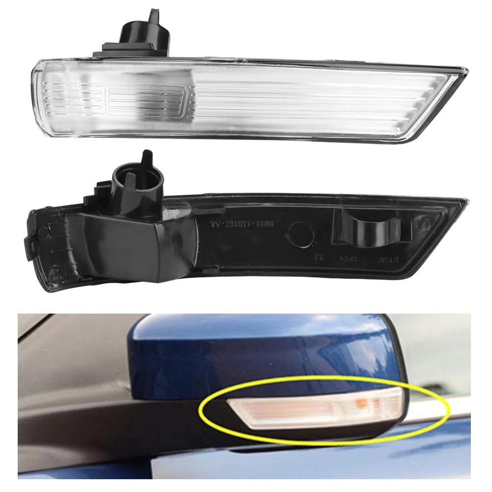 1 par de Indicadores de Espejo retrovisor, luz de Giro, Cubierta de Lente, Cubierta de Lente de luz para Focus 2008-2018
