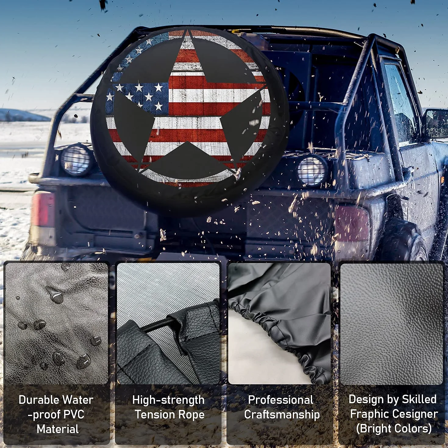 Personalizado Funda Rueda Repuesto 4x4 Cubiertas de Neumáticos Personalizada Diseña tu Logo Foto o Texto Cubiertas de Rueda de Repuesto Impermeables a Prueba de Polvo Aptas 16 Pulgadas