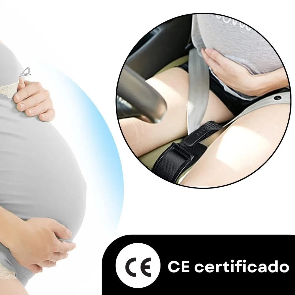 Cinturón Embarazada de Coche Homologado. Seguridad y Protección en todo momento. Tranquilidad y Confort Garantizados para la Madre y el Bebé. Con certificado CE. Empresa Española.