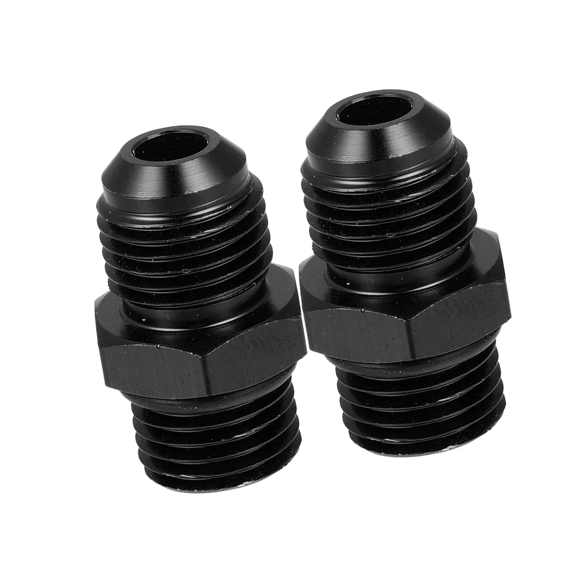 A ABSOPRO 2uds Negro Macho Rosca Montaje Adaptador Llamarada Unión Acoplador para Coche AN6-M14*1,5 Reemplazo de artículo
