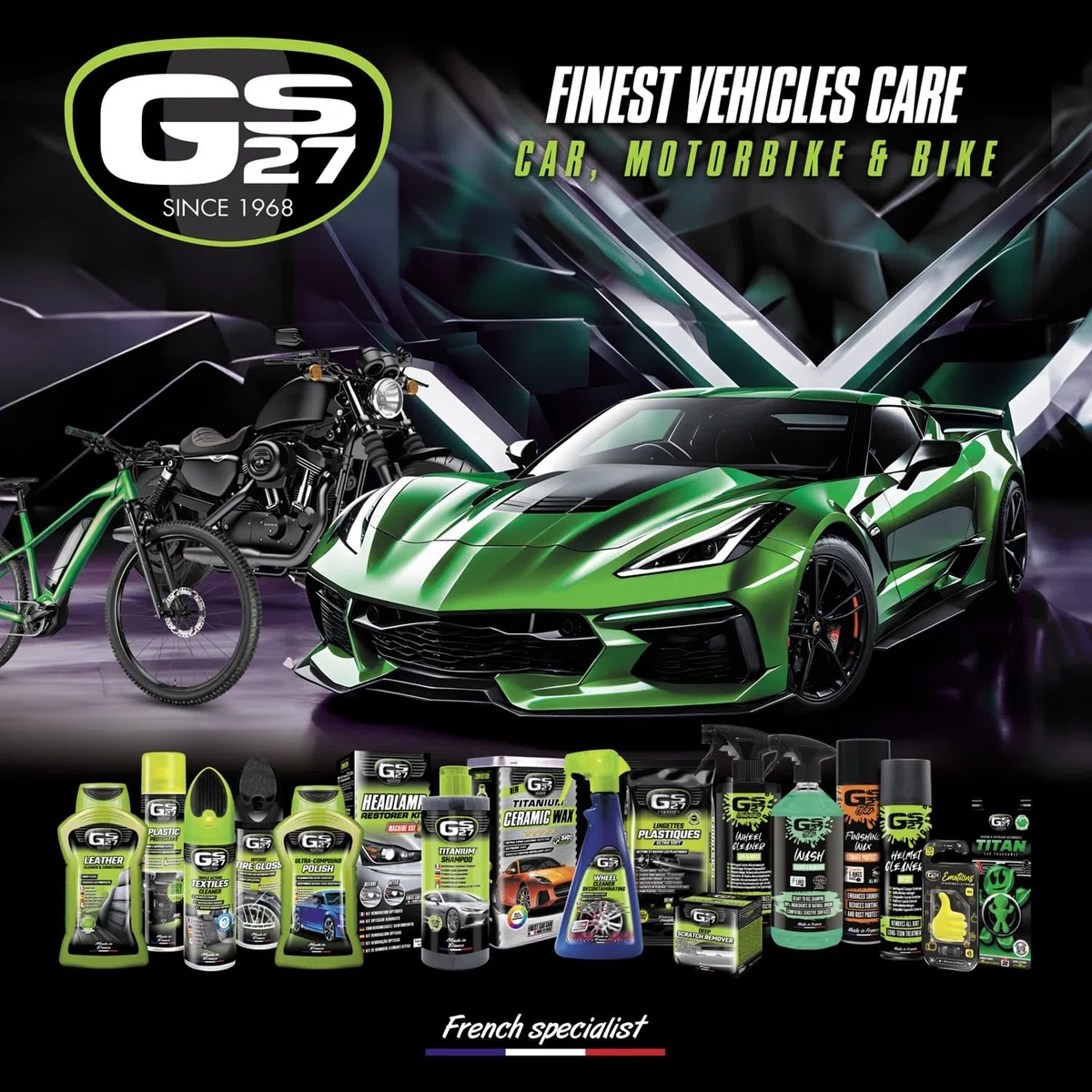 GS27 - Bálsamo para Cuero de Coche - Cuidado del Cuero de Coche Natural, Tintado o de imitación - Protege e impermeabiliza - 375 ml