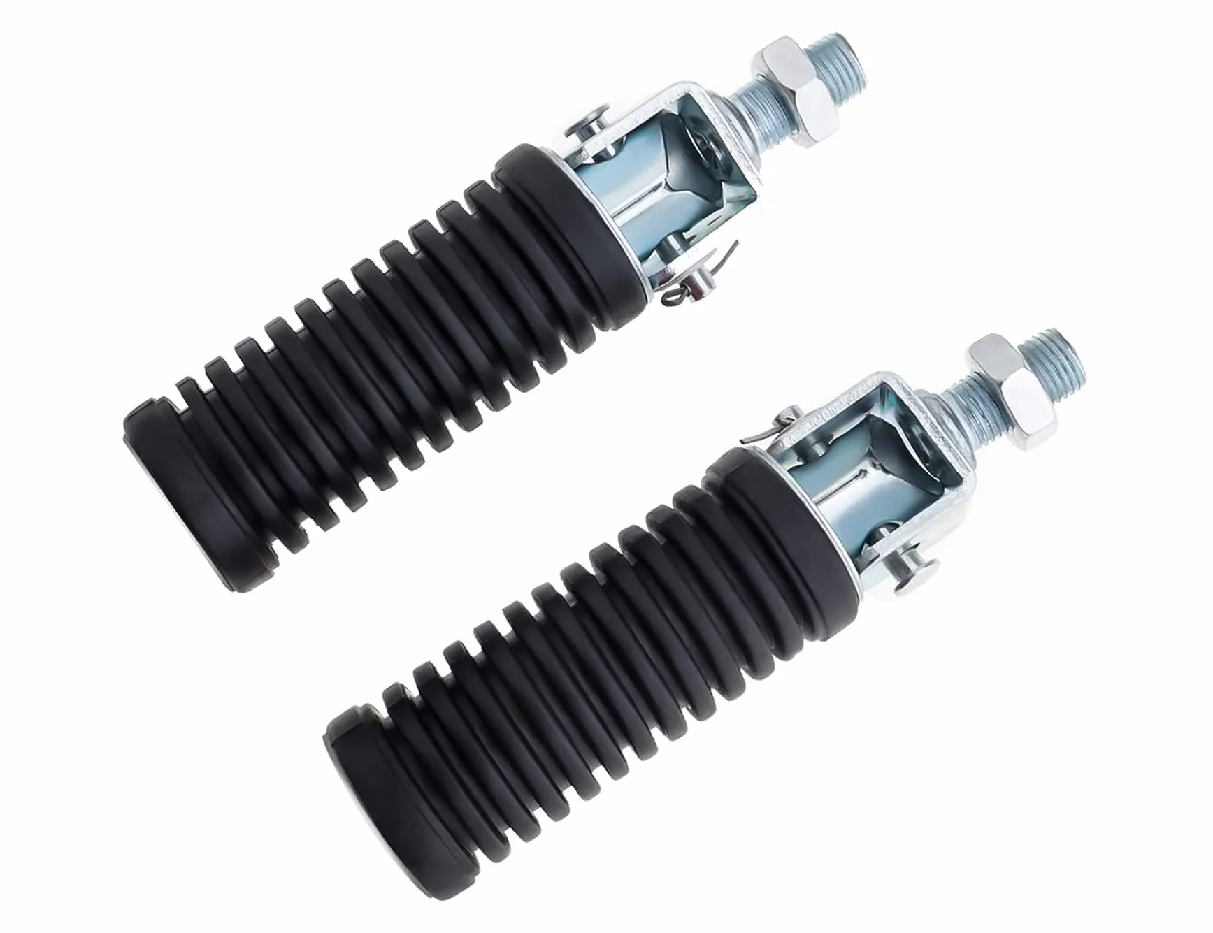 Par de reposapiés plegables para motocicleta con patas traseras de 10 mm, rosca de aluminio, izquierda y derecha