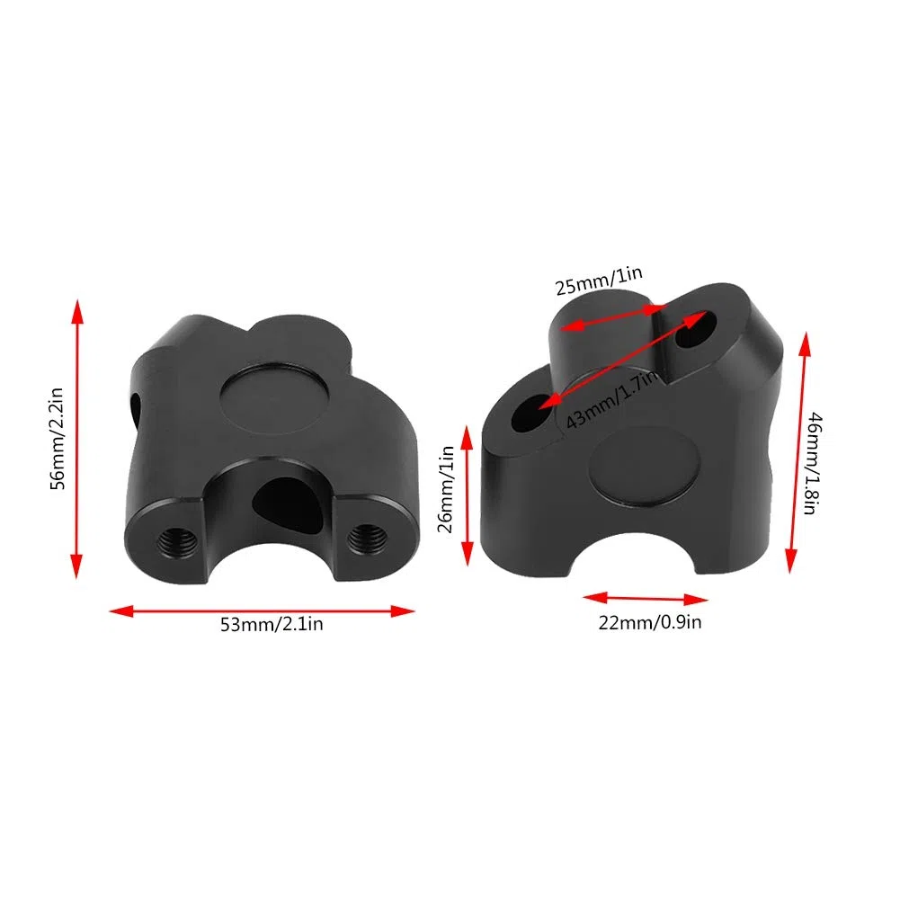 Elevador de Manillar, Adaptador Universal de Elevador de Barra de Manillar de Motocicleta de 22 Mm 22 Mm - Aumento de de 30 y Ajuste hacia Atrás de 20 - Aleación de Aluminio CNC Duradera -