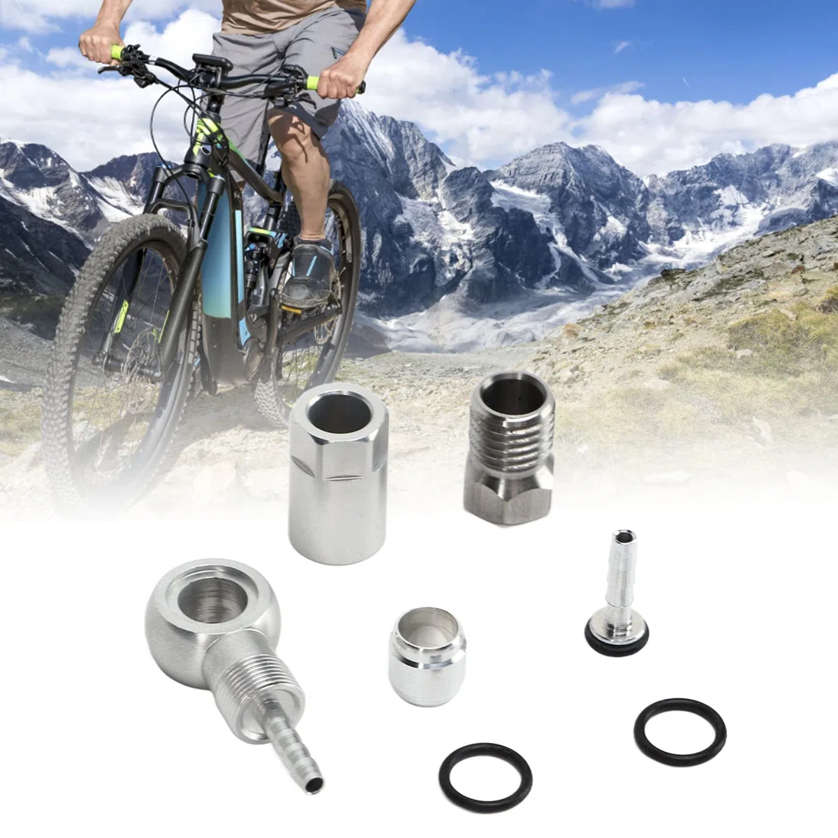 Alomejor Kit de Inserciones de Conexión de Oliva para Manguera Hidráulica de Bicicleta, Montaje de Inserción de Manguera de Freno para R1 R1R RR1 RX, Modificación DIY