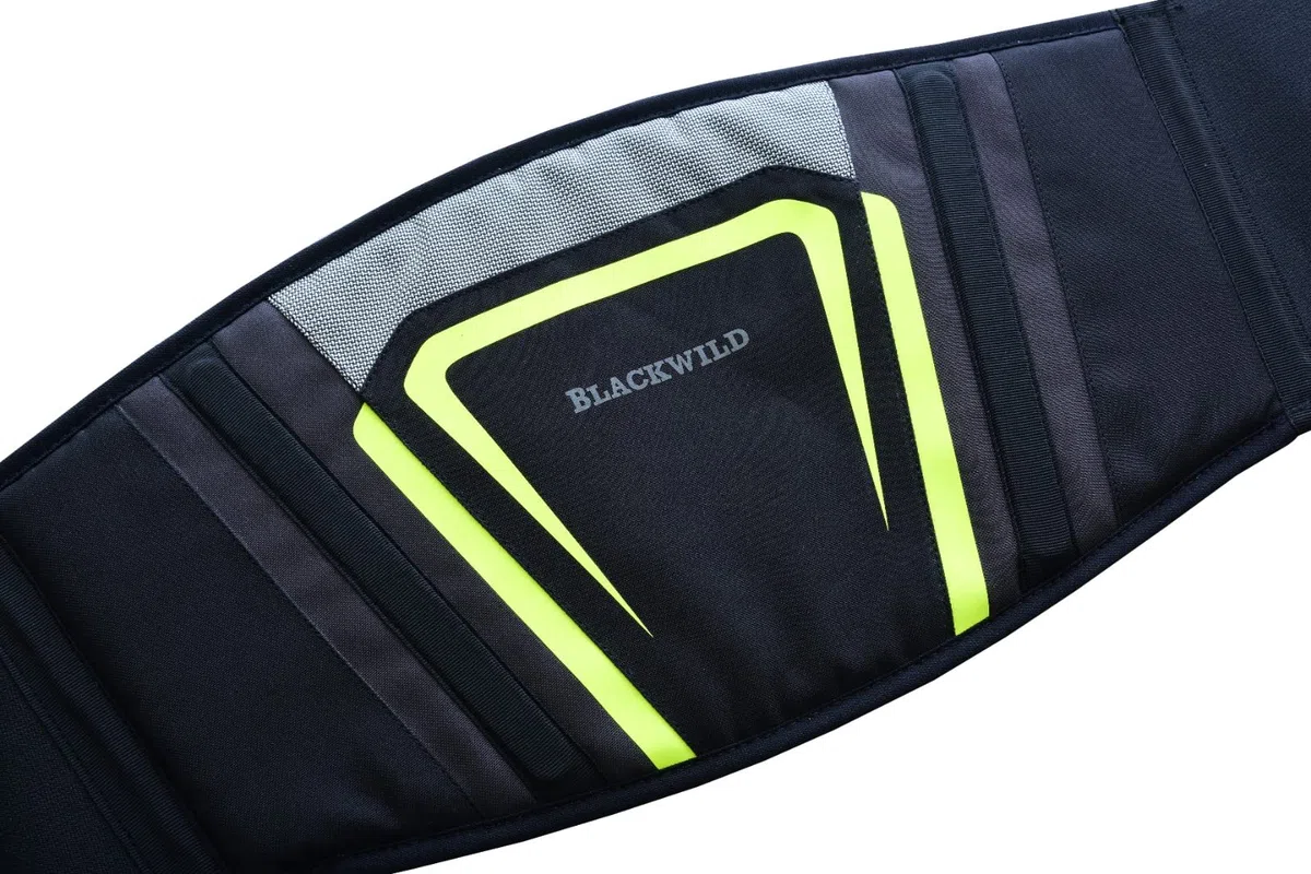 Blackwild - Cinturón lumbar para moto, con estabilización efectiva, para hombre y mujer, color gris fluorescente