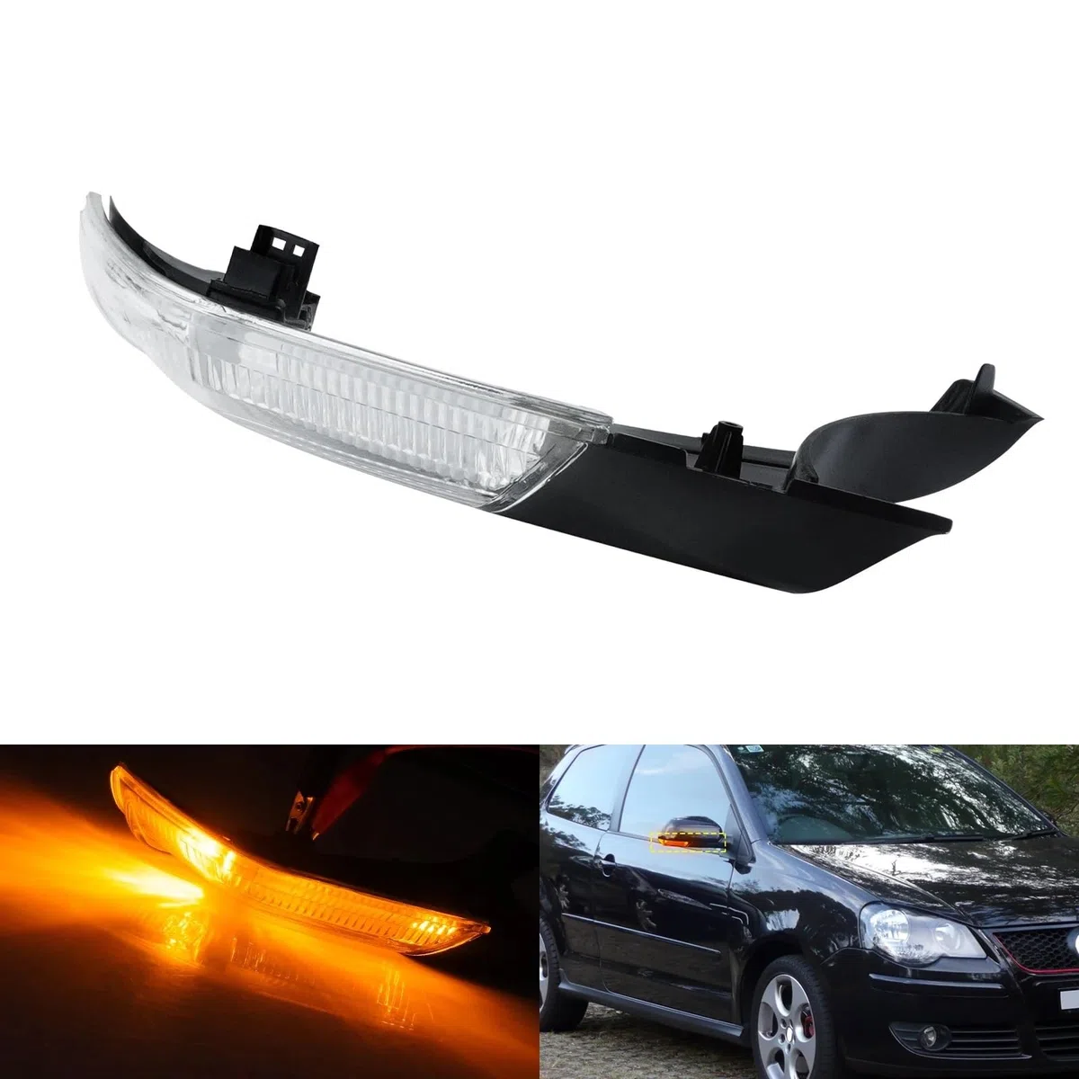 Espejo Retrovisor Señal Giro Para VW Polo 9N3 Para Skoda Para Octavia II 2005-09 Luz Señal Giro Espejo Retrovisor LED Izquierda Derecha 1Z0949102C(Right)