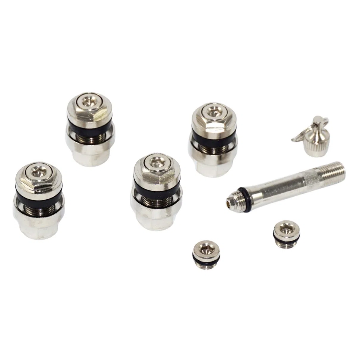 1x Set optivent invisibles ocultos válvulas 11,3mm plata Válvula de metal tüv