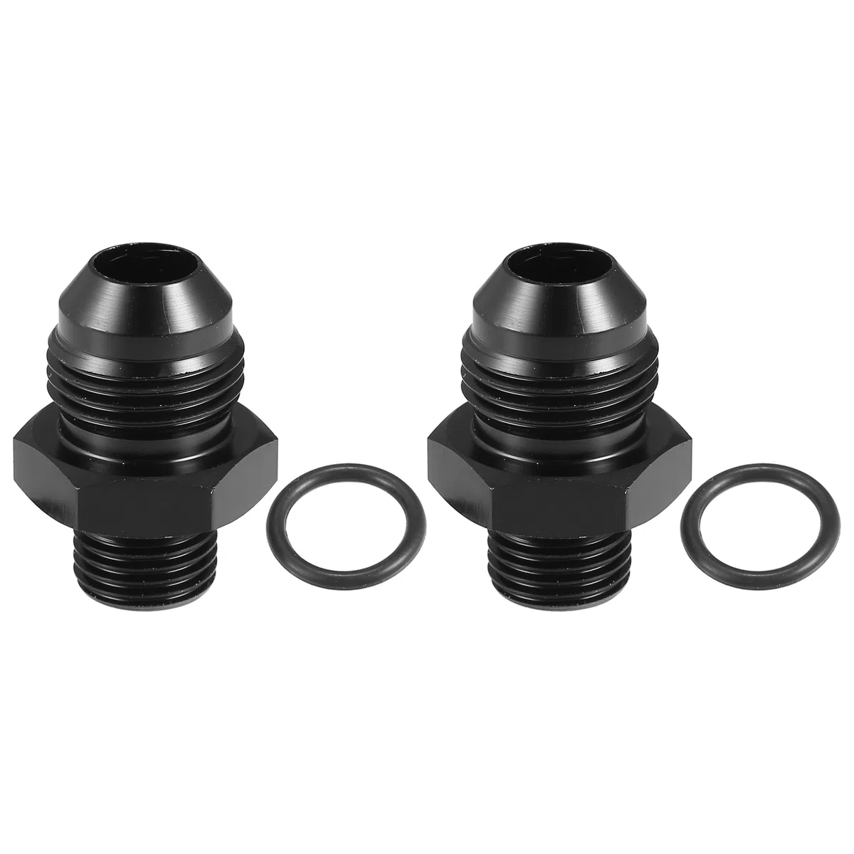 A ABSOPRO AN6 a AN8 Combustible Raíl Adaptador Conector Racor Negro - 4 Uds