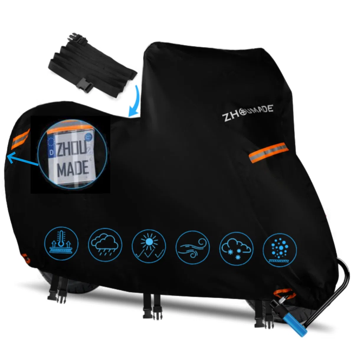 Funda para Moto Impermeable para Motocicleta de Almacenamiento al Aire última intervensión,420D,Oxford Resistente con Aislamiento térmico,Fundas Protectoras para Todo Tipo de Clima,para Sol,Nieve