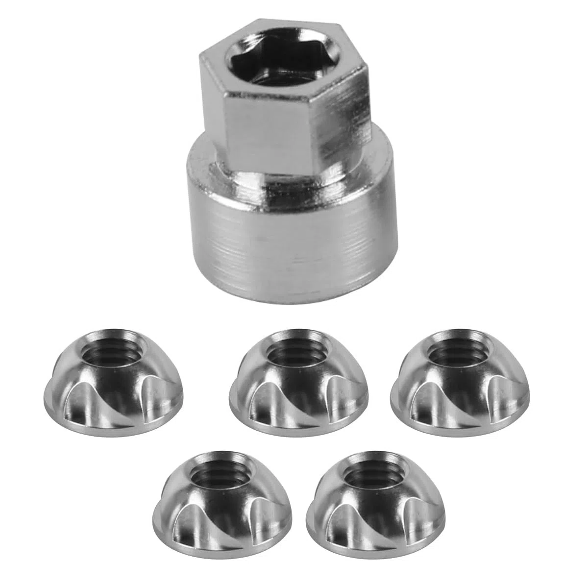 Tuerca antirrobo de acero inoxidable 5+1, tuerca de seguridad antirrobo, bloqueo de tuerca, dispositivo antirrobo, perno correspondiente, 5 tuercas, 1 cerradura M8