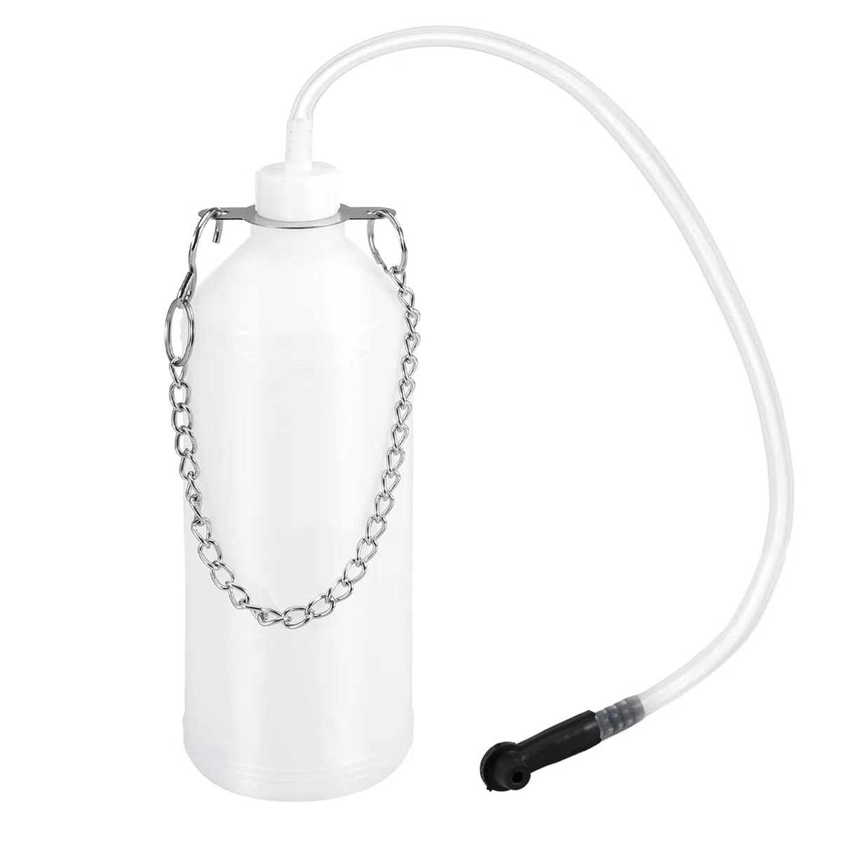 Purgador Frenos Coche, Deposito Liquido de Frenos 1L con Manguera de 60 cm y Adaptador de Goma, Psangrador de Frenos Moto, Apto para la Mayoría de los Sistemas de Purga de Frenos