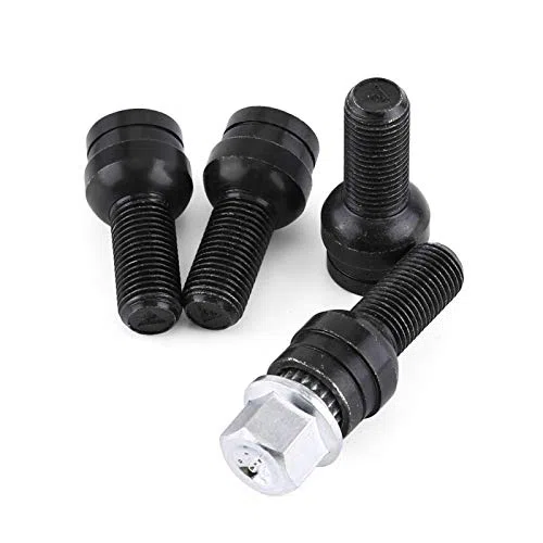 Fydun 4 piezas M14*1,5 mm Tornillos antirribo de acero y tuercas de seguridad con llave Tornillo de rueda de acero Tornillos Seguridad Coche