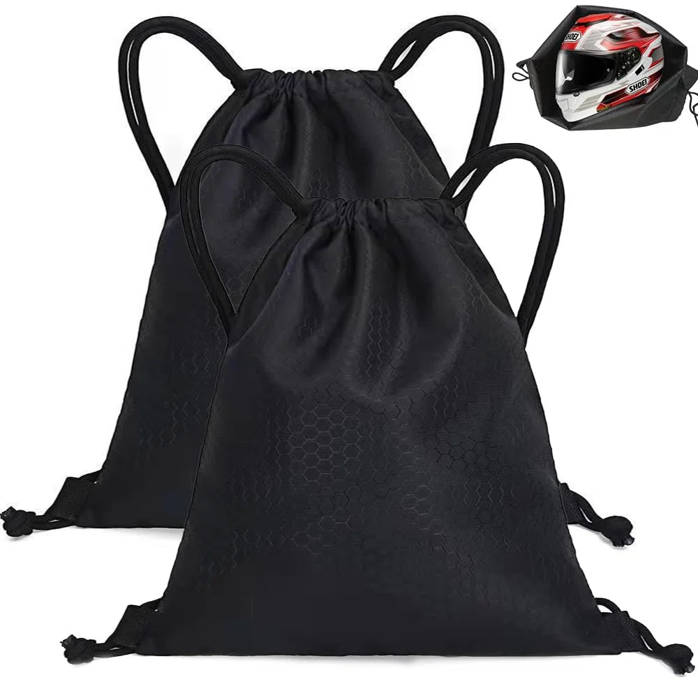 2 Piezas Bolsa para Casco de Motocicleta, Bolsa Casco Moto con bolsa de cordón, Funda para Casco Bolsa Portátil para exteriores Montar Moto baloncesto Ciclismo Entrenamiento