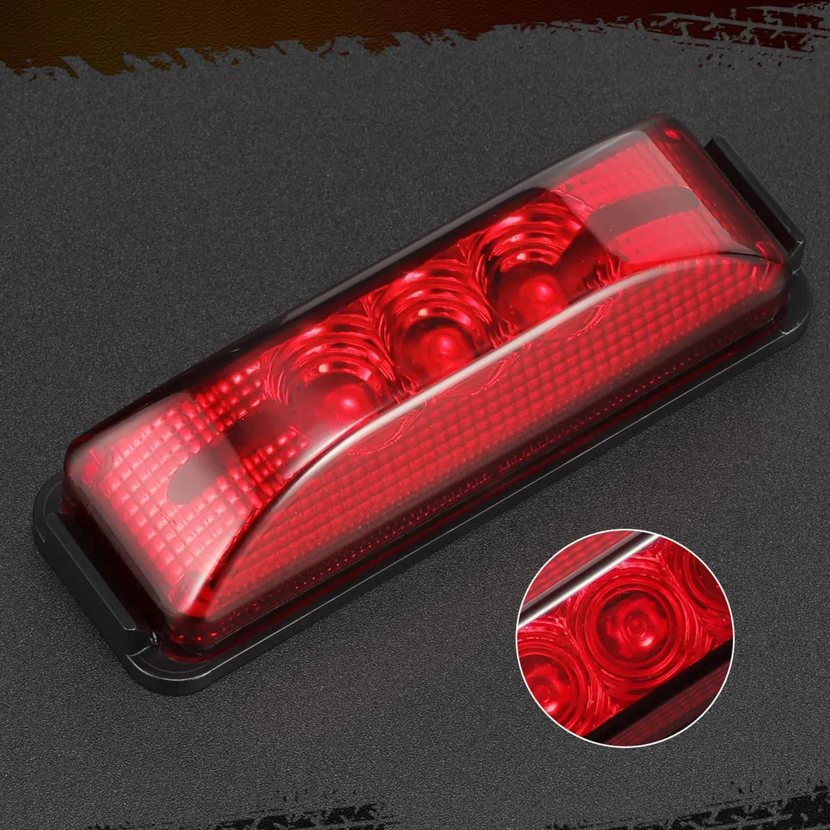 Juego de 4 Luces de Galibo para Remolque con 3 LED - Luces de Posición Laterales LED 12V/24V 103mm Estancas Universales para Camión Remolque Autocaravana Barco Vehículos Pesados (Rojo)