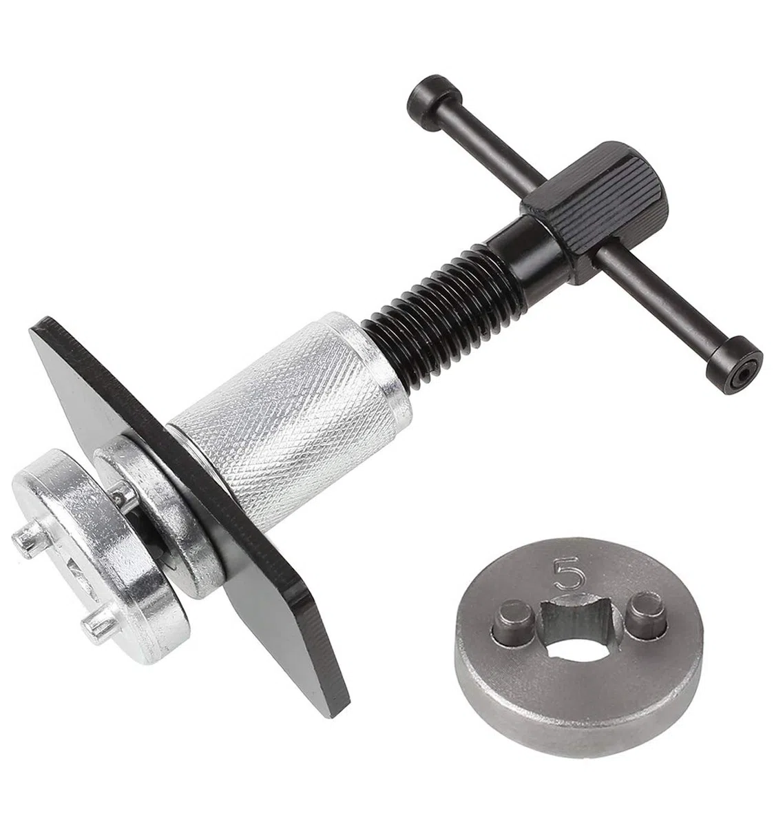 JOMAFA - LLAVE REPOSICIONADOR DE PISTONES DE FRENOS CON ADAPTADORES, 5 PIEZAS
