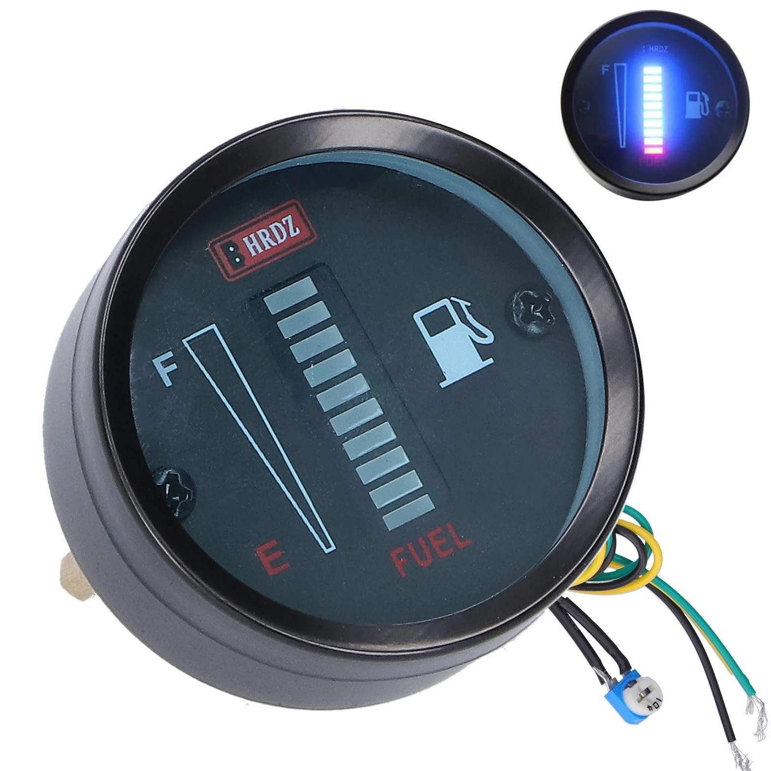 Indicador de Nivel de Combustible Indicador de Combustible LED 52 Mm de Diámetro 12 V Resistencia Ajustable Indicador de Nivel de Combustible Digital Universal para Automóvil