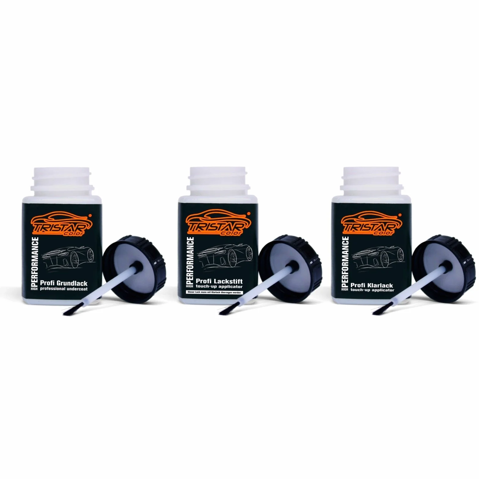 TRISTARcolor Pintura automotriz Set de lápices de retoque para Mazda 46G Machine Grey Metallic Fondo pintura base pintura transparente 50 ml cada uno