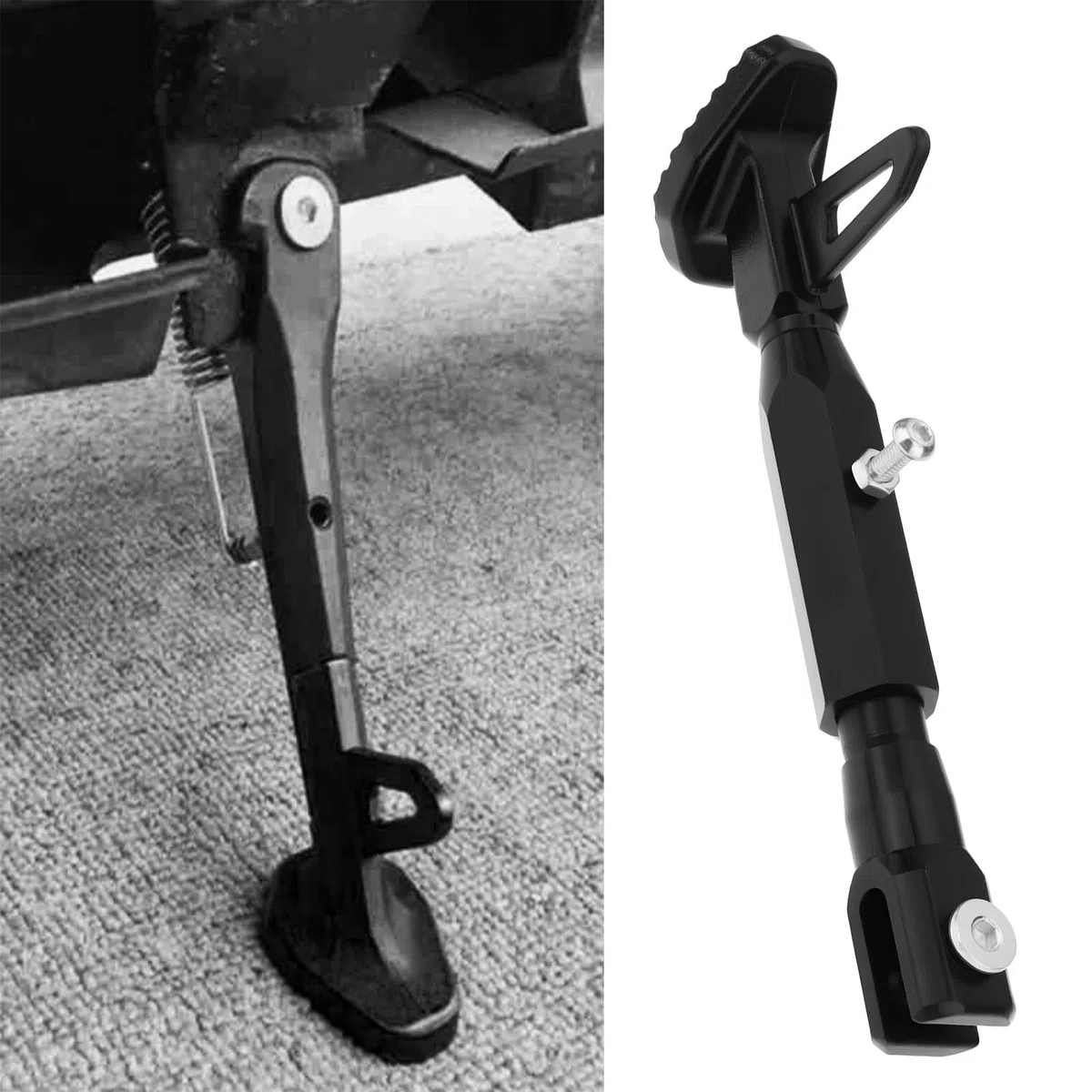 Pata de Cabra Ajustable para Motocicleta 190-230 Mm Aleación de Aluminio CNC Color Negro
