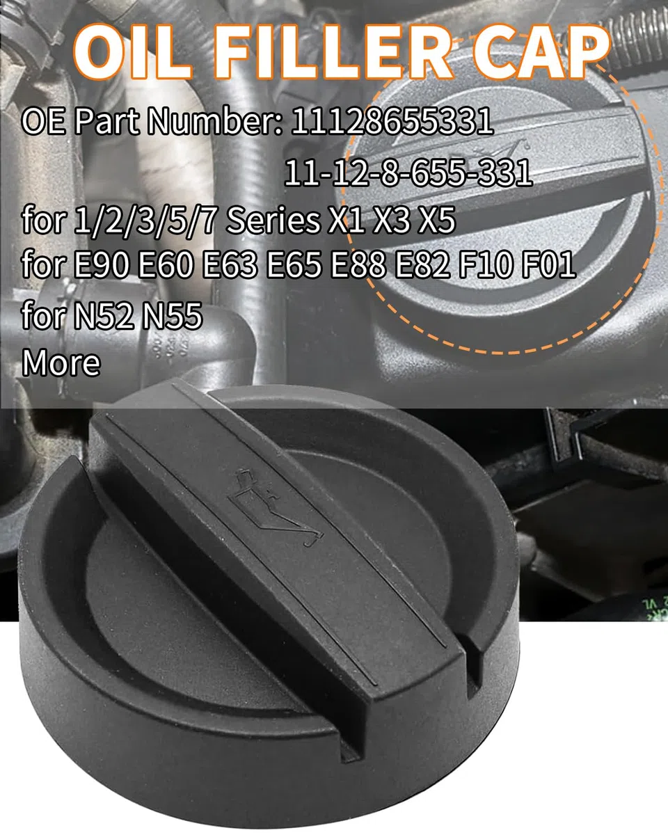 Tapón de llenado de aceite para BMW motor E88 E90 E60 E63 E65 F10 F01 X1 X3 X5 X6 Series 1 2 3 5 7 N52 N54 N55, Repuesto de tapa de válvula OEM 11-12-8-655-331