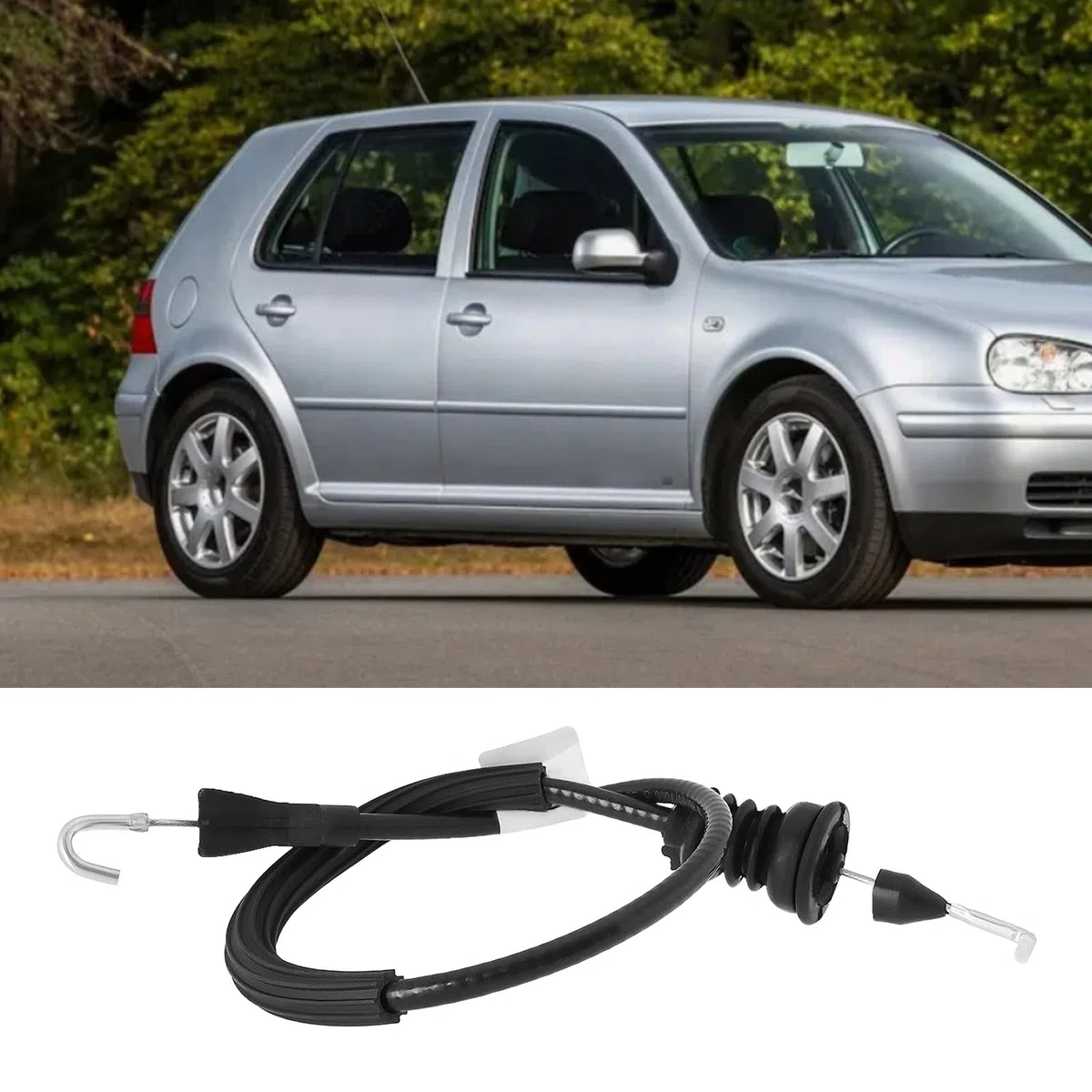 2 Piezas de Repuesto para Cerradura Delantera de Puerta de Coche Cable Bowden 1J4837085F 1J4837085D 1J4837085E 1J4837085G Compatible con VW Golf Mk4 Compatible con Bora (1997-2006)
