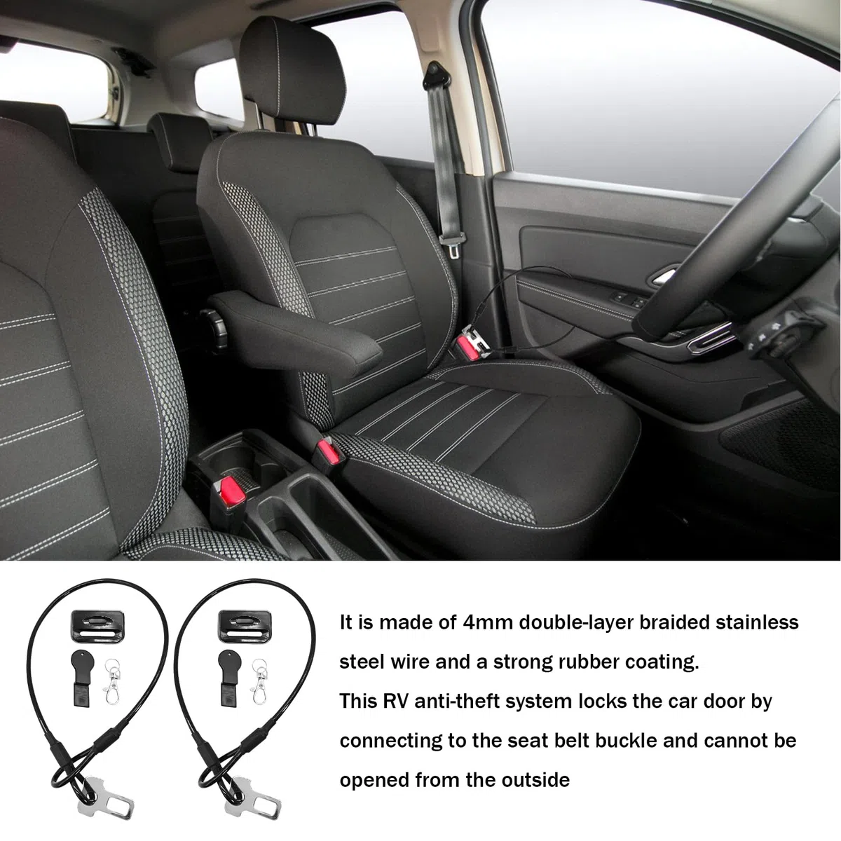 2 Set Protección contra robo para autocaravana: Protección contra robo para autocaravana, protección contra robo para la puerta de autocaravanas, resistente barra de seguridad de metal para