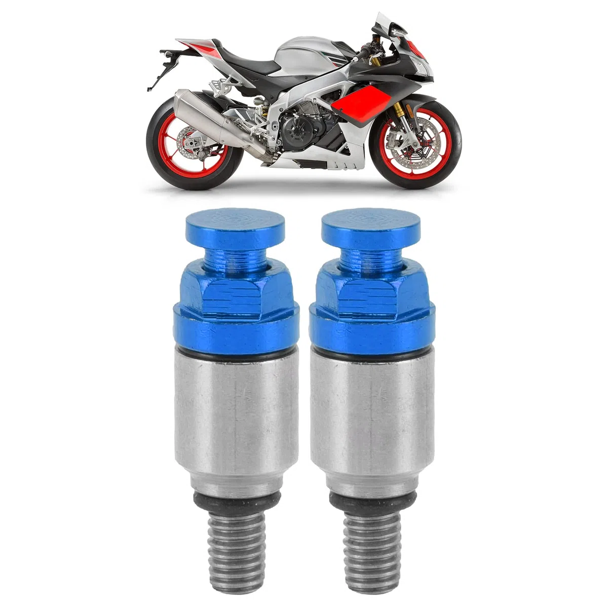 Powersports Horquillas Delanteras, 2 Piezas M5x0.8 Aleación de Aluminio Horquilla Purgador de Aire Válvula de Alivio de Presión Válvulas de Repuesto, Horquilla para Ajuste Universal CRF150R(Azul)